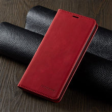 Charger l'image dans la galerie, C’est pour ton phone Galaxy S22 / Rouge Étui magnétique en cuir pour Samsung série S