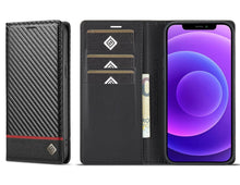 Charger l'image dans la galerie, C’est pour ton phone Étui magnétique en cuir et fibre de carbone pour iPhone