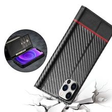 Charger l'image dans la galerie, C’est pour ton phone Étui magnétique en cuir et fibre de carbone pour iPhone