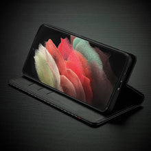 Charger l'image dans la galerie, C’est pour ton phone Étui magnétique en cuir et fibre de carbone pour Samsung