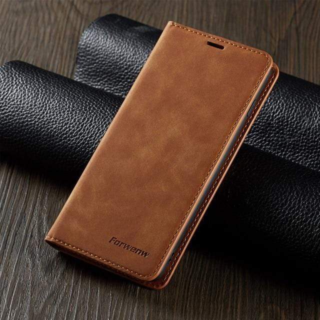 C’est pour ton phone Huawei Honor 10 Lite / Marron Étui magnétique en cuir pour Huawei