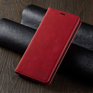 C’est pour ton phone Huawei Mate 20 / Rouge Étui magnétique en cuir pour Huawei