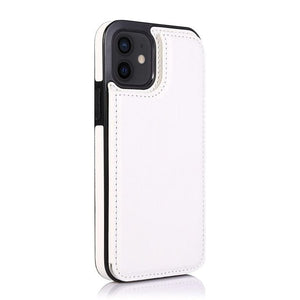 C’est pour ton phone Pour iPhone 12 Mini / Blanc Coque avec porte cartes en cuir pour iPhone 12 et plus