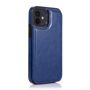 C’est pour ton phone Pour iPhone 12 Mini / Bleu Coque avec porte cartes en cuir pour iPhone 12 et plus
