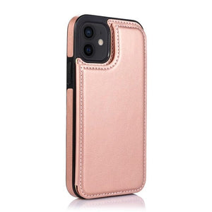 C’est pour ton phone Pour iPhone 12 Mini / Rose pâle Coque avec porte cartes en cuir pour iPhone 12 et plus