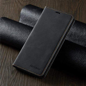 C’est pour ton phone Pour Redmi Note 9 Pro Max / Noir Étui magnétique en cuir pour Xiaomi