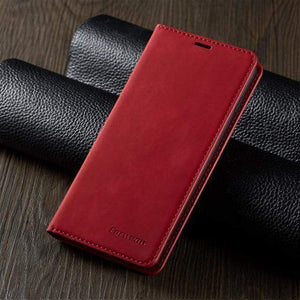 C’est pour ton phone Pour Redmi Note 9S / Rouge Étui magnétique en cuir pour Xiaomi